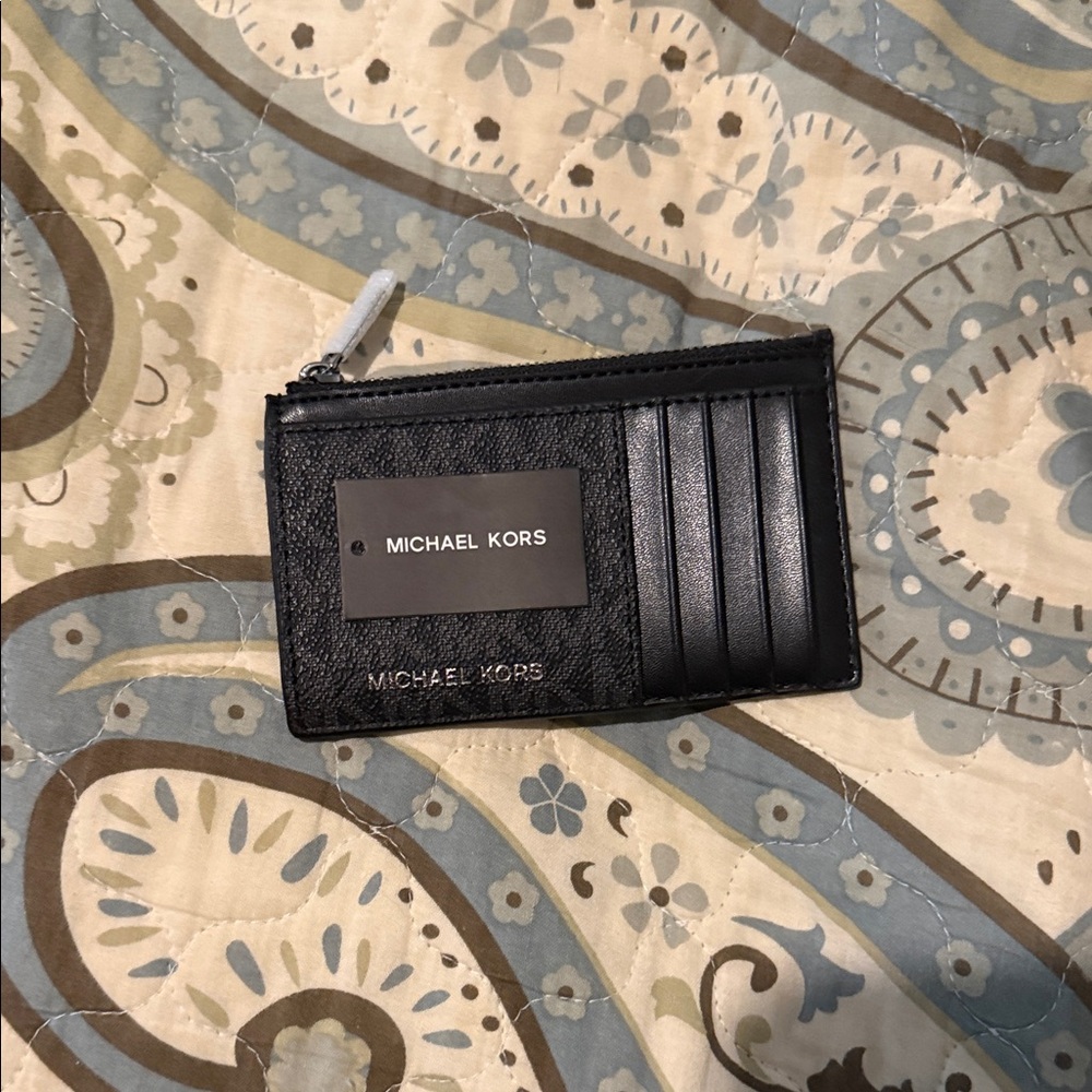Michael Kors Black and Gray Card Holder